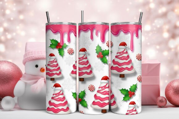 3d Christmas Tree Tumbler Wrap for Branding