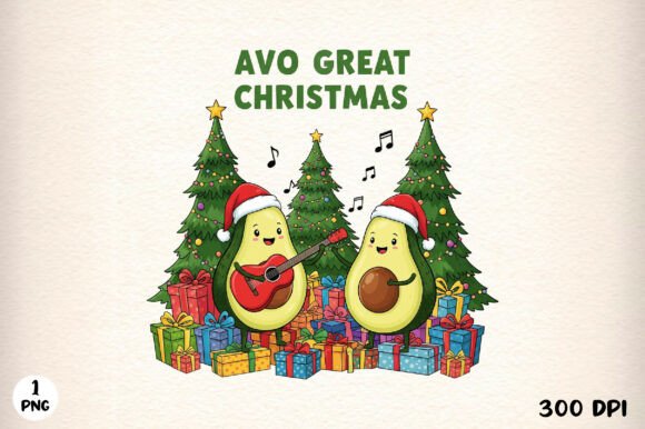 Avo Great Christmas PNG for T-Shirt Designs