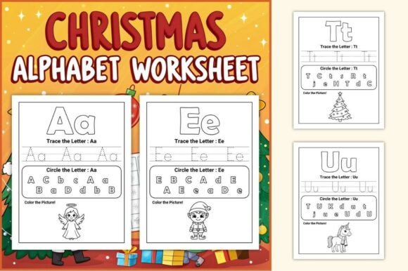 A–Z Christmas Alphabet Worksheets for 1St Grade