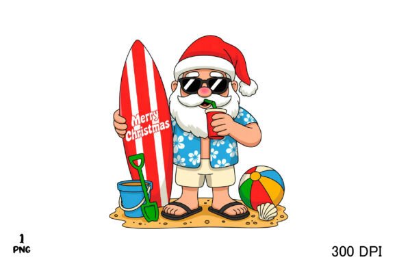 Beachy Christmas PNG: Coastal T-Shirt Designs