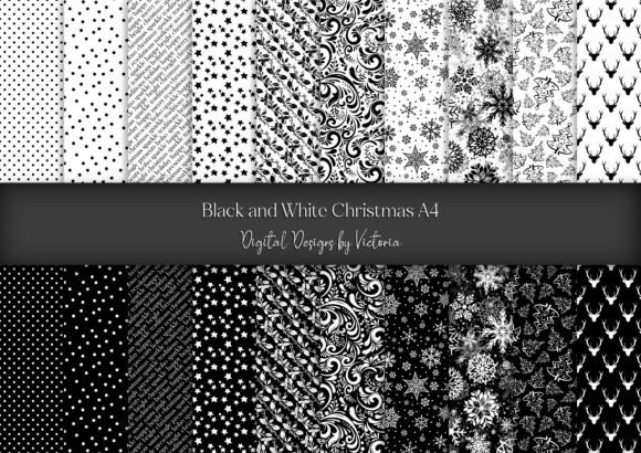 Black and White Christmas A4 Backgrounds Review