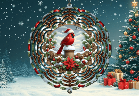 Cardinal Santa Wind Spinner for Crafts