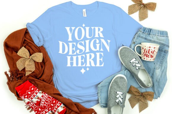 Christmas Bella Canvas 3001 Mockup Ocean Review