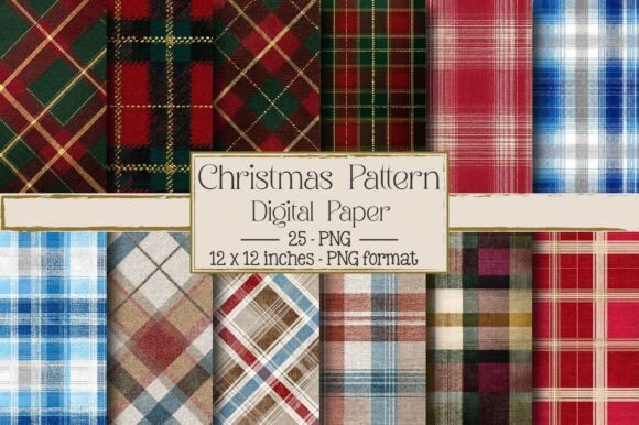 Christmas Checkered Patterns for Editorial Use