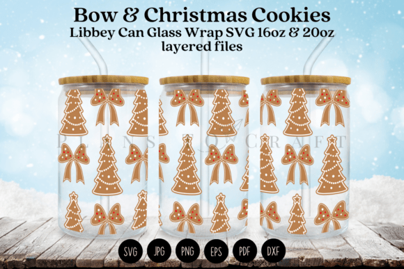 Christmas Cookies Libbey Can Glass Wrap for Tumbler Wraps
