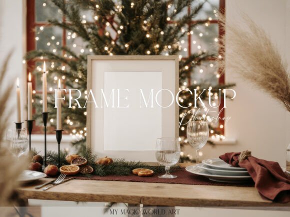 Christmas Frame Poster Print Mockup Review