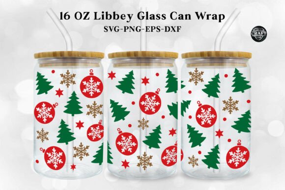 Christmas Libbey Glass Can Wrap 16oz SVG Review