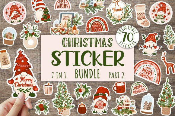 Christmas Packaging Sticker Bundle for Crafts