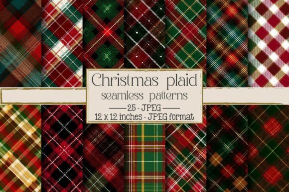 Christmas Plaid Seamless Patterns for Crafters