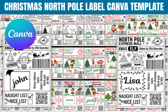 Christmas Shipping Label Canva Template Review