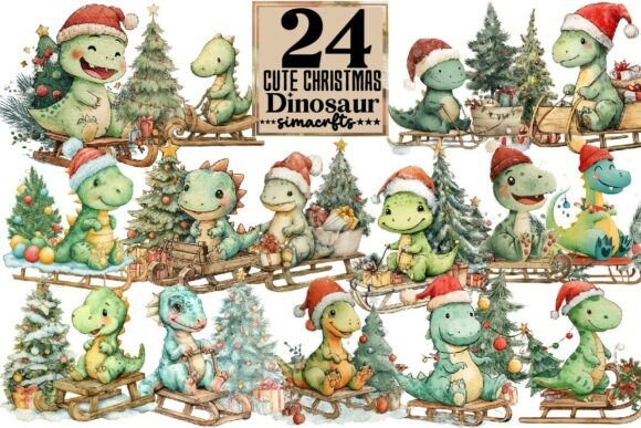 Cute Christmas Dinosaur Sublimation for Crafts