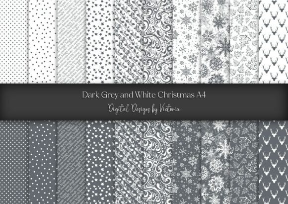 Dark Grey and White Christmas A4 Backgrounds Review