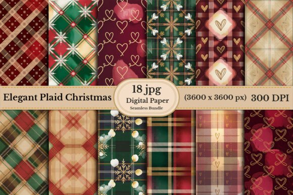 Elegant Plaid Christmas Patterns for Designers