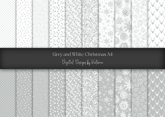 Grey and White Christmas A4 Backgrounds Review