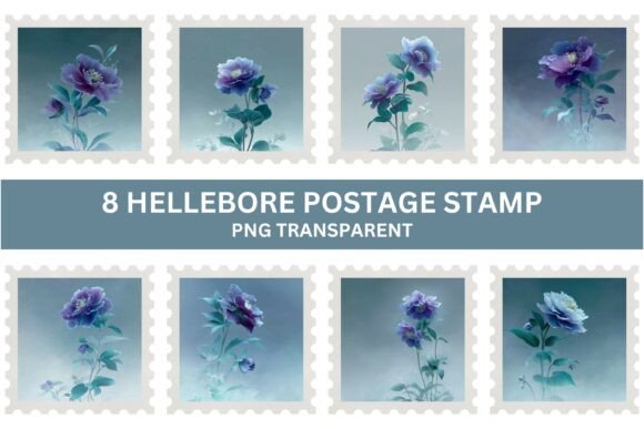 Hellebore Floral Postage Stamp PNG: Crafting Review