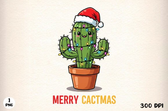 Merry Cactmas PNG: Funny Christmas T-Shirt Designs