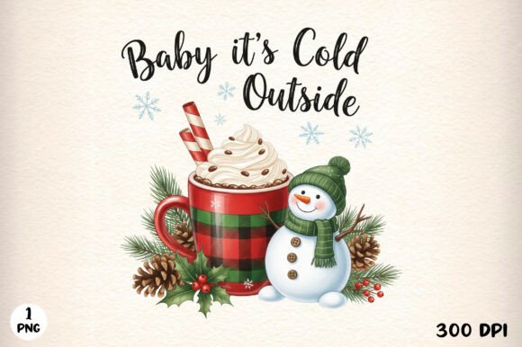 Plaid Christmas Hot Cocoa Sublimation for T-Shirt Designs