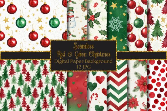 Red Green Christmas Digital Paper Patterns Review