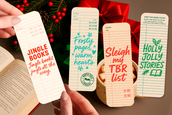 Retro Christmas Bookmark for Crafts & Branding