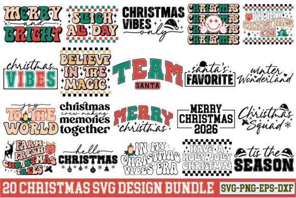 Retro Christmas Svg Bundle for Crafts