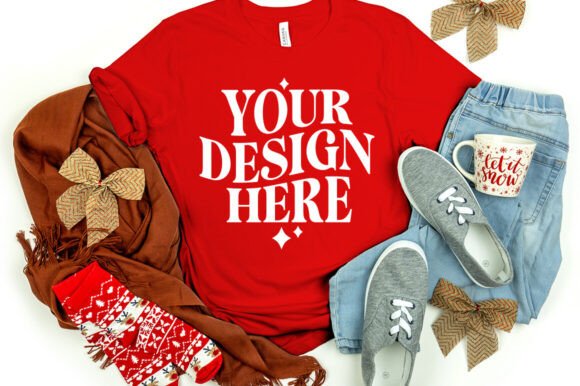 Review: Christmas Bella Canvas 3001 Mockup Red
