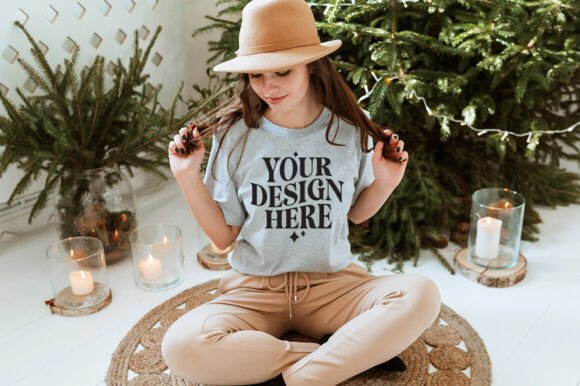 Reviewing Christmas Bella Canvas 3001 Mockup 19