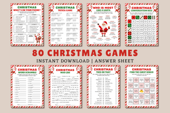 Reviewing Christmas Games Bundle PDFs Print Templates