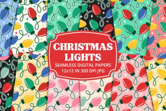 Reviewing Christmas Lights Seamless Digital Paper for Embroidery