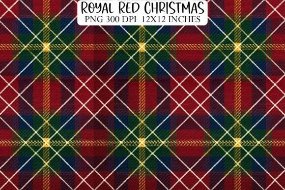 Royal Red Christmas Tartan Plaid Fabric Patterns