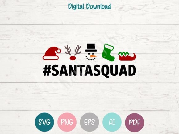 Santa Squad Snowman SVG for T-Shirt Designs
