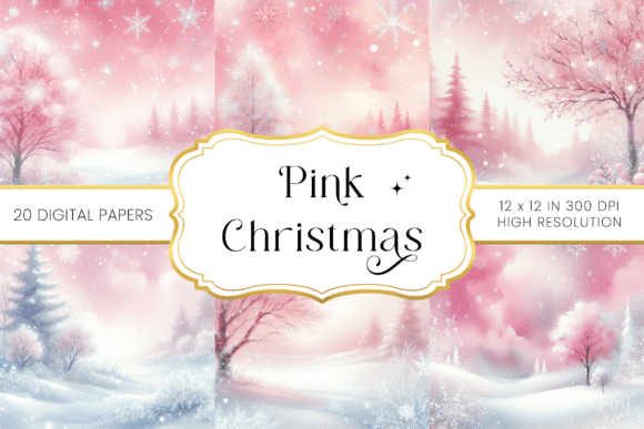 Watercolor Pink Christmas Backgrounds Review